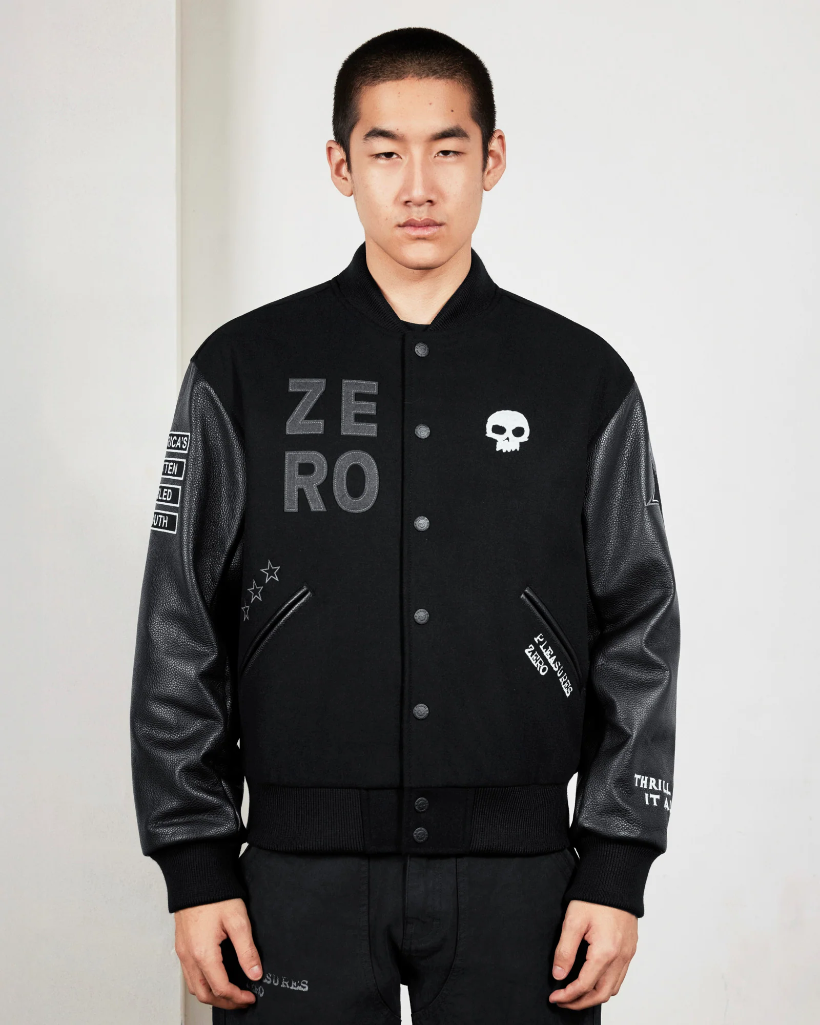 ZERO PLEASURES VARSITY JACKET - Image 3