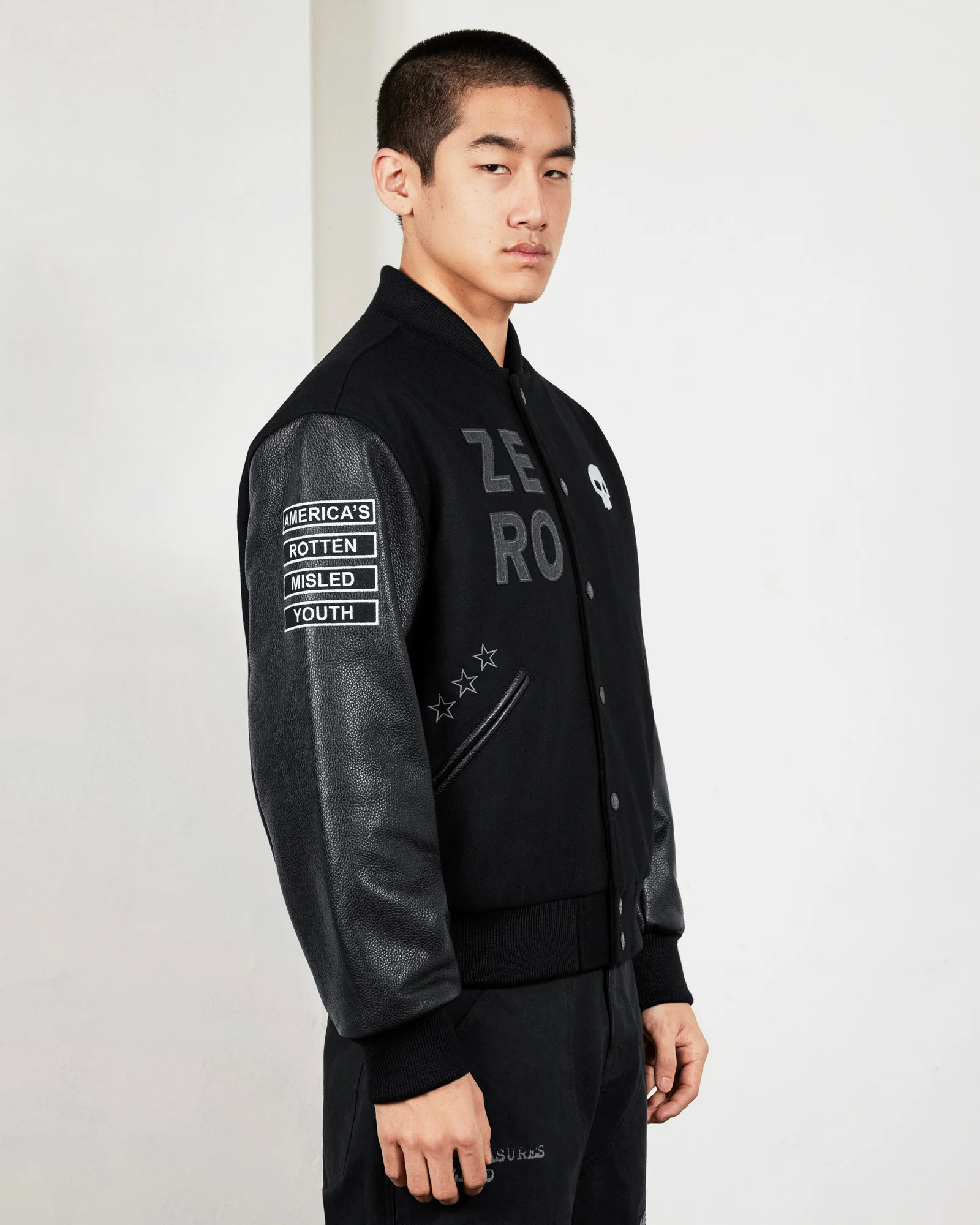 ZERO PLEASURES VARSITY JACKET - Image 4